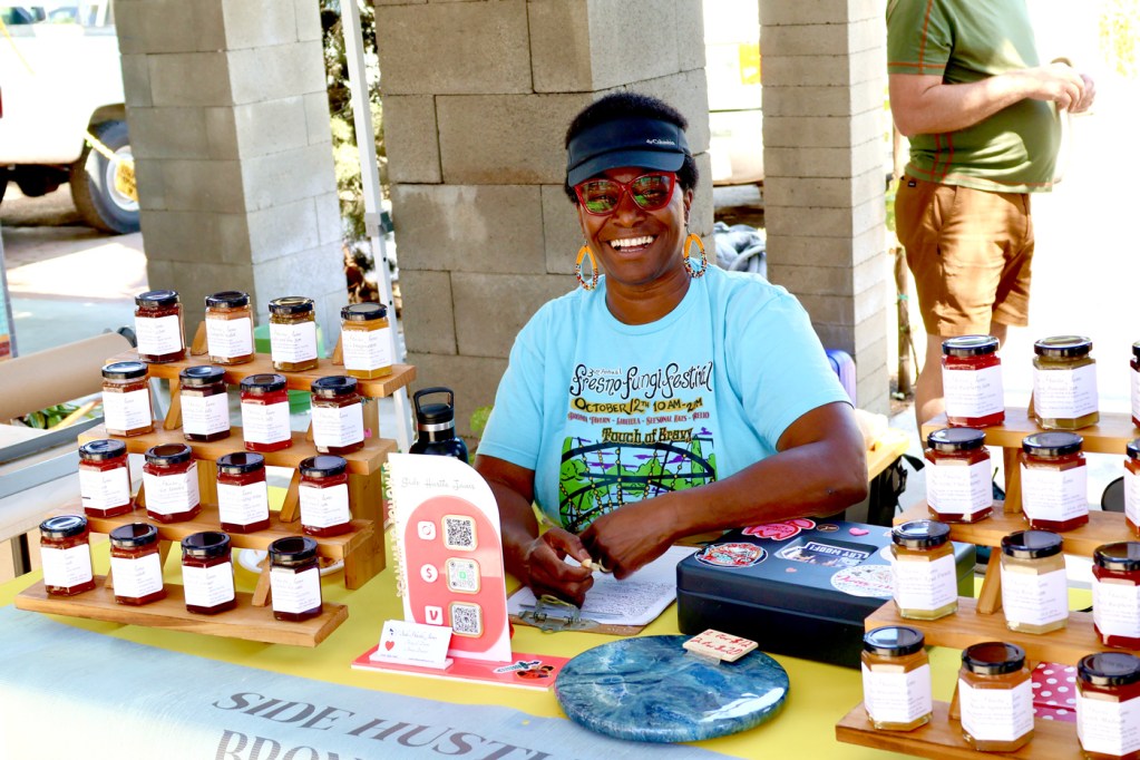 Tracey Dunne from Side Hustle Jams at Vineyard Farmers Market Fresno CA 